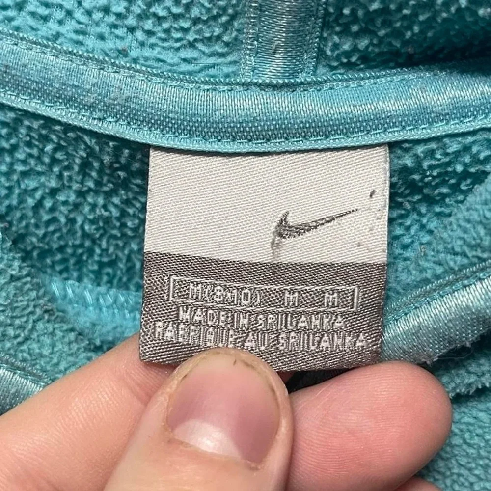 vintage 90s blue Nike gray tag Nike front graphic retro fleece sweatshirt hoodie - Picture 3 of 8